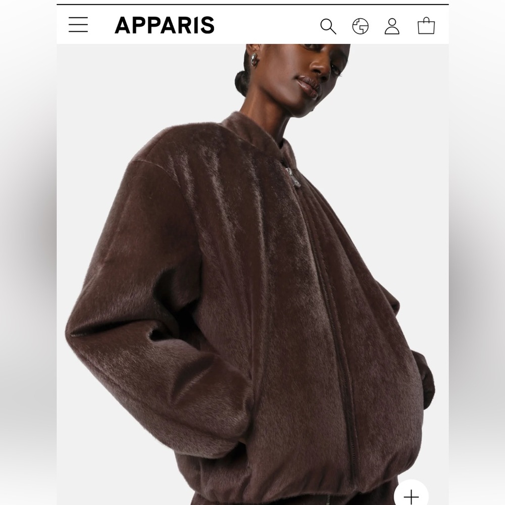 Apparis Chocolate Maris Fur Bomber Coat/jacket